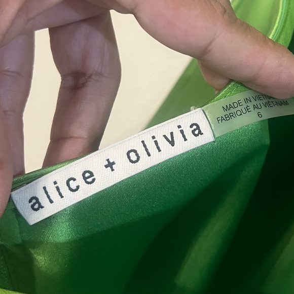 Alice + Olivia Zumi Satin Open Back Halter Minidress Size 6 - Picture 4 of 5